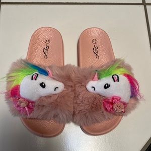 SuperJack Girls Unicorn Slides- Size 13